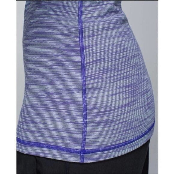 Lululemon Power Y Racerback Tank Top Purple Stripe Fitted Yoga Athletic Sz 6 - Picture 3 of 10
